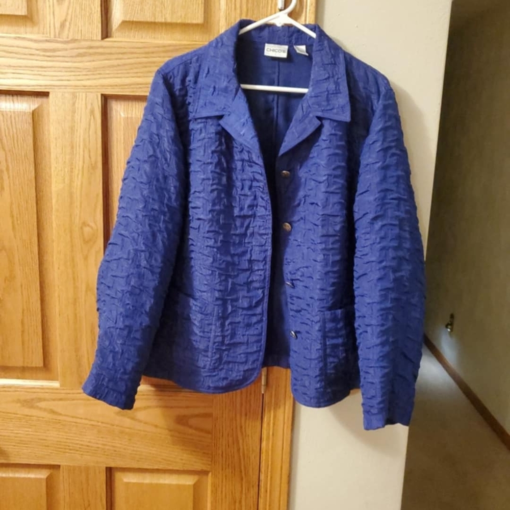 Chico's Women's Purple Size 3 Lightweight Business Work Suit Jacjet Blazer